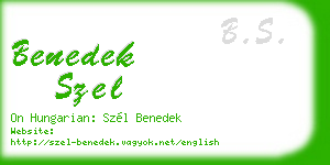 benedek szel business card